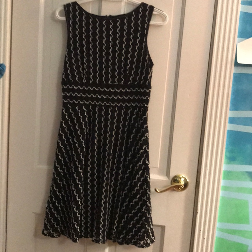 Black and White Embroidered Dress